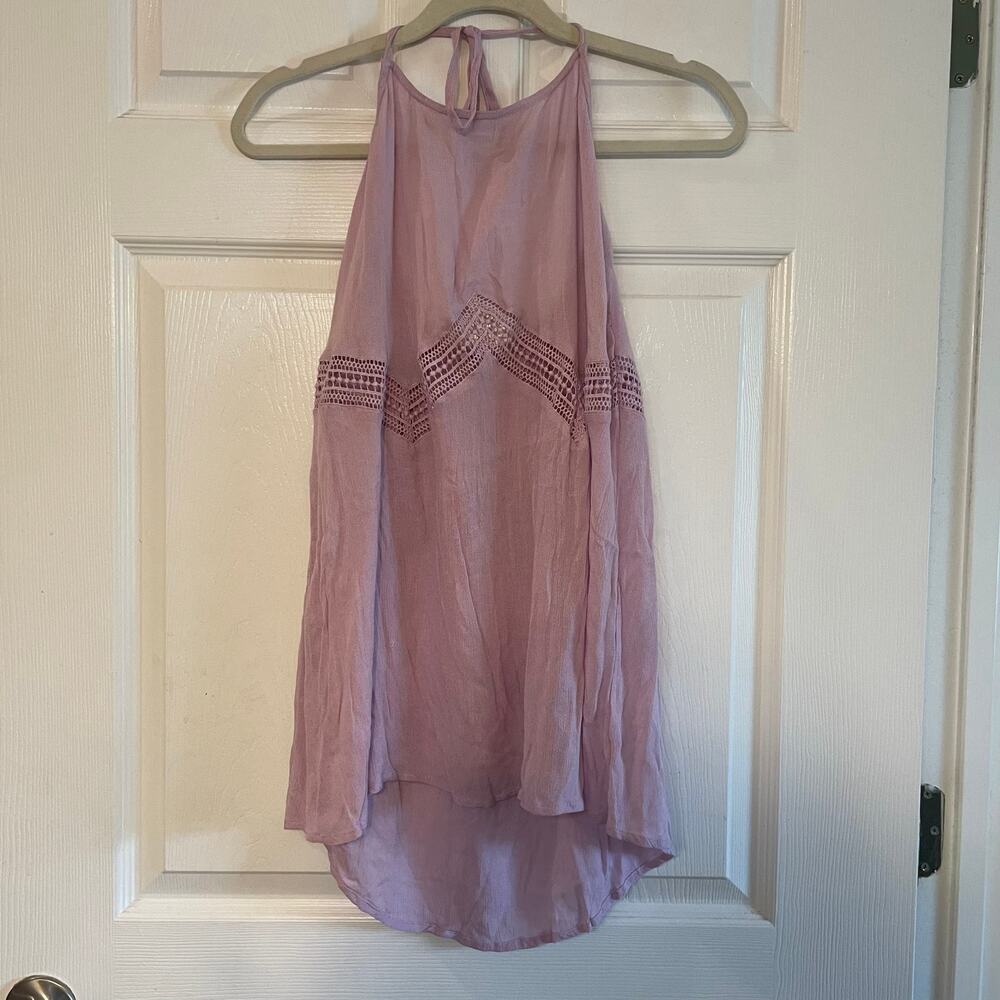 O’Neill light purple crochet halter top size Large